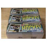 1990 TOPPS HOCKEY – 3 FACTORY SEALED SETS – 396 CARDS EACH – GRETZKY, LEMIEUX, BOURQUE!