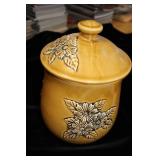 MID-CENTURY MODERN COOKIE JAR – BUTTERFLY & FLOWER THEME – MUSHROOM SHAPE – VINTAGE CHARM!