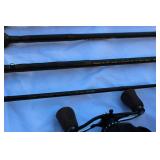 Lot of 5 Fishing Rods & 3 Reels – Mojo Bass, St. Croix, Shimano, Abu Garcia