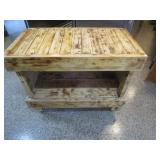 Rolling Wood Table 43"x25"x35"