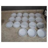 (18) Stoneware Mac&Cheese/Fruit Saucer/Bowls
