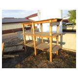 Large Workbench w/Pegboard Back & Shelving Units