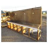 Large Workbench w/Pegboard Back & Shelving Units