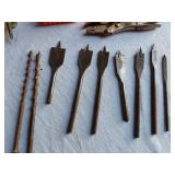 Mixed Tool Lot including Campbell Hausfeld Air Chisel, Various Drill Bits, Sockets and Hand Tools