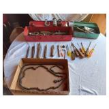 Screwdrivers, Chisels, Pliers, and Chain