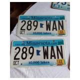Lot of Minnesota License Plates