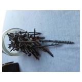 Lot of Hand Tools and Hardware Items Including Bolts and Drill Bits