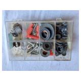 Lot of Hand Tools and Hardware Items Including Bolts and Drill Bits