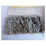 Lot of Hand Tools and Hardware Items Including Bolts and Drill Bits
