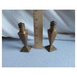 Pair of Vintage Japanese Brass(?) Salt and Pepper Shakers