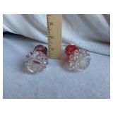 Pair of Las Vegas Souvenir Glass Salt and Pepper Shakers with Metal Lids