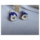 Blue and White Ceramic Boy and Girl Salt and Pepper Shakers