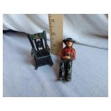 Wilton (?) Cast Iron Amish Figurine and Chair