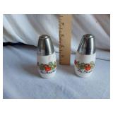 Gemco Westinghouse Milk Glass Salt and Pepper Shaker Set with Floral Design