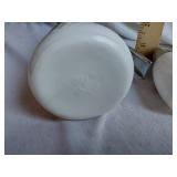 Vintage Milk Glass Syrup Dispenser and Salt & Pepper Shakers Set