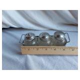 Glass Salt and Pepper Shaker Set with Metal Carrier