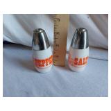 Gemco Westinghouse Milk Glass Salt and Pepper Shaker Set Orange Mushroom Design