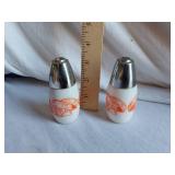 Gemco Westinghouse Milk Glass Salt and Pepper Shaker Set Orange Mushroom Design