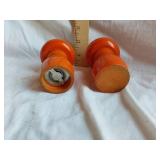 Orange Mushroom Shaped Salt Shaker and Pepper Mill