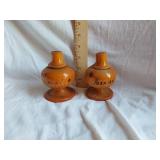Pair of Mexican Wooden Salt and Pepper Shakers