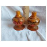 Pair of Mexican Wooden Salt and Pepper Shakers