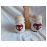 Salt and Pepper Shakers with Heart and Sheep Design Made in Taiwan ROC
