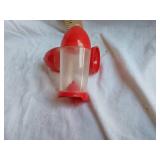 Rocket-Shaped Salt and Pepper Shakers - Plastic