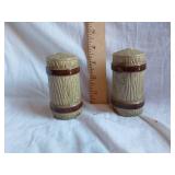 Salt and Pepper Shakers with Wood Texture Design