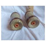 Salt and Pepper Shakers with Wood Texture Design