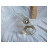 Vintage Glass Salt and Pepper Shakers with Silver Tops