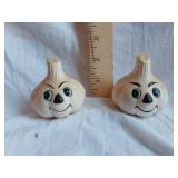 Cooks Tools Ceramic Garlic Shaped Salt and Pepper Shakers