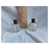 Pair of Vintage Glass Salt and Pepper Shakers