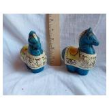 Norleans Japan Blue Horse Salt and Pepper Shakers