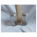 Salt and Pepper Shakers Set with Metal Lids and Glass Bodies