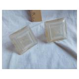 Pair of Clear Glass Pyramid-Shaped Salt and Pepper Shakers