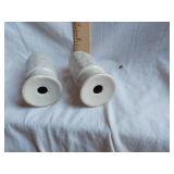 Pair of White Ceramic Salt and Pepper Shakers