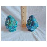 Inarco Blue Ceramic Fruit Shaped Salt and Pepper Shakers E-2371