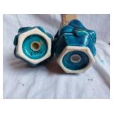 Inarco Blue Ceramic Fruit Shaped Salt and Pepper Shakers E-2371
