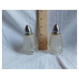 Vintage Glass Salt and Pepper Shakers