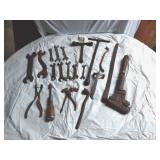 Assorted Vintage Hand Tools including Adjustable Wrench, Pliers, and Wrenches