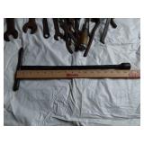 Assorted Vintage Hand Tools including Adjustable Wrench, Pliers, and Wrenches