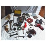Black & Decker and Skil Cordless Screwdrivers, Stanley No. 59 Drill Vise, and Various Tools