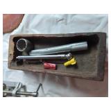 Black & Decker and Skil Cordless Screwdrivers, Stanley No. 59 Drill Vise, and Various Tools