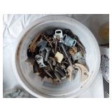 Assorted Hardware and Tools including Cable, Bolts, and Rivets
