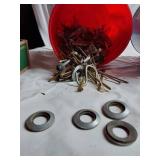 Mixed Hardware Lot including Bolts, Nuts, Washers, and Metal Plates