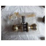 Door Knob and Lock Sets Cylindrical Lockset, Brass Knobs, and Antique Porcelain Knob