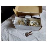 Door Knob and Lock Sets Cylindrical Lockset, Brass Knobs, and Antique Porcelain Knob