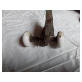 Door Knob and Lock Sets Cylindrical Lockset, Brass Knobs, and Antique Porcelain Knob