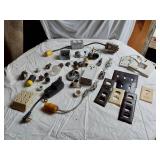 Electrical Components Including Leviton Outlet Box, Light Sockets, and Switches