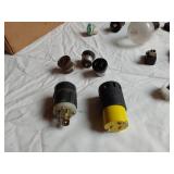 Electrical Components Including Leviton Outlet Box, Light Sockets, and Switches